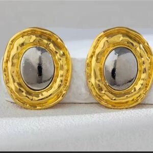 New 12th Tribe Metallic Oval Earrings
